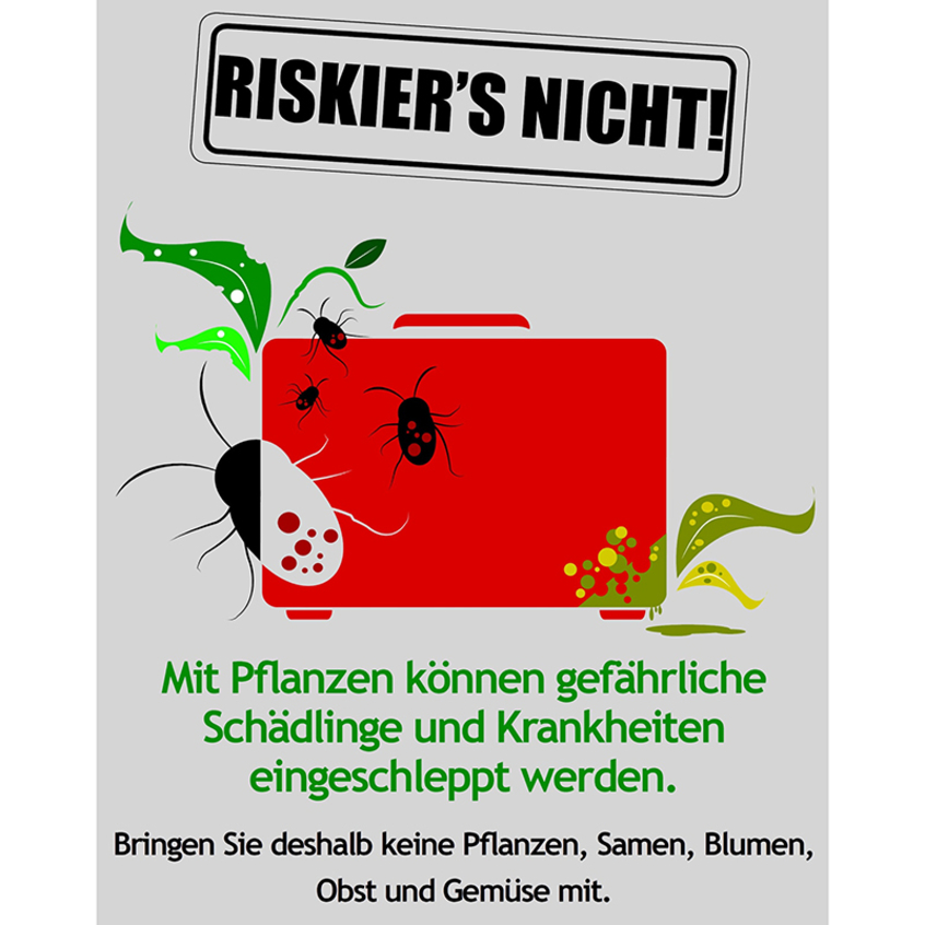 Plakat mit Aufschrift 