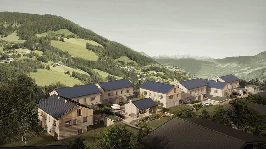 Computermodell der neuen Wohnanlage in der Wildschönau